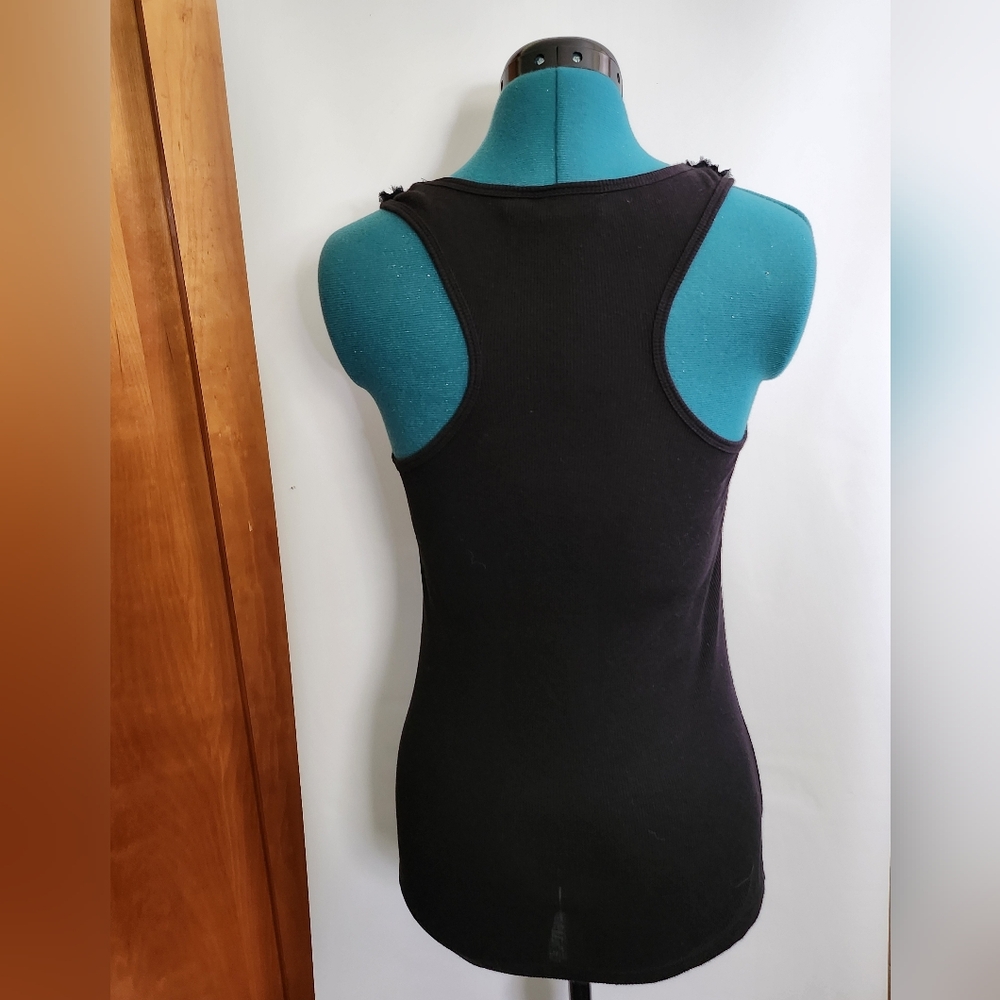Lightly Used Black Ruffle Scoop Neck Tank Top - Women - Picture 4 of 7